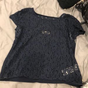 hollister blue lace shirt